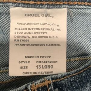 Sell together 3 exact pair of cruel girls 13 long Used but not abused Nice jeans